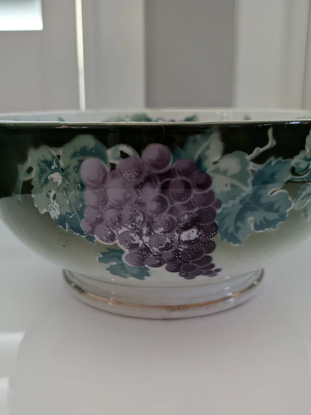 Antique K&G Luneville France Grape Harvest Punch Bowl Keller & Guérin Faience 10
